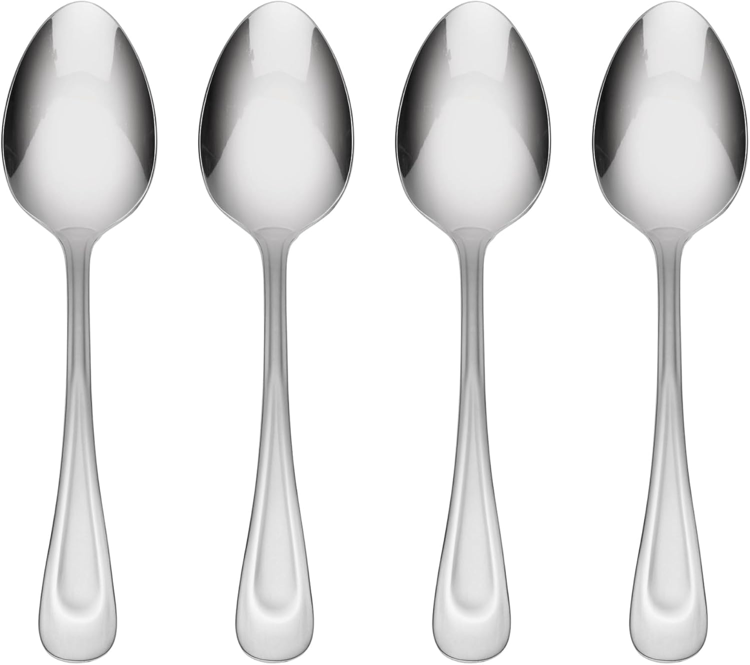 Oneida Satin Sand Dune Everyday Flatware Dinner Spoons  Set of 4  18/0 Stainless Steel  Silverware Set  Dishwasher Safe