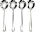 Soup Spoons Stainless Steel Round Soup Spoons Set of 4 Dishwasher Safe