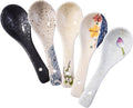 Japanese Soup Spoons Set of 5  Delicate Asian Ceramic Ramen Spoon Suitable for Gravy Cake Pho Oatmeal Chaos Dumplings Salad As A Good Tableware