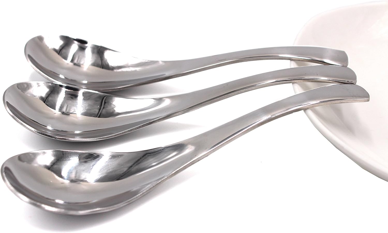 Set of 6-6.5 x1.8 Inches Functional Heavy-Weight Stainless Steel Soup Spoons Table Spoons with Modern Look Excellent Shape (6)